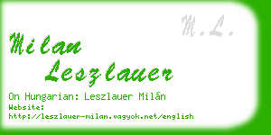 milan leszlauer business card
