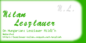 milan leszlauer business card